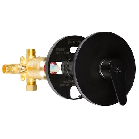 Pulse Showerspas 0.5 in. Tru-Temp Rough-In Valve Pressure Balance-Trim Kit, Matte Black PU394203